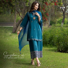 Lawn Airjet 3 Piece Shirt Trousers & Dupatta EC939