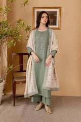 LAWN EMBROIDERED SHIRT WITH LAWN EMBROIDERED DUPATTA AND LAWN TROUSER LC15