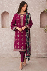 JAZMIN 3PC LAWN EMBROIDERED WITH COTTON SILK PTINT DUPATTA LC16