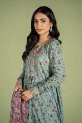 Maria.B Fabric Lawn Airjet Digital 3 Piece Shirt, Trousers & Dupatta EC833