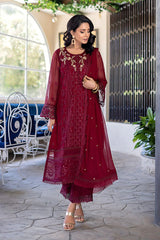 Chiffon 3 Piece Front Heavy Embroidered With Hand Work - Party Wear