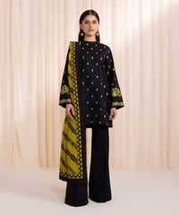 Fabric Dhanak 3 Piece Shirt Trousers Dupatta W02534