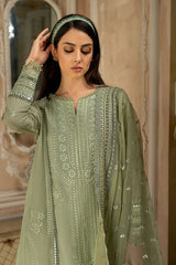 LAWN HEAVY EMBROIDERED SHIRT WITH ORGANZA HEAVY EMBROIDERED DUPATTA EC77