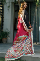 3PC SILK PRINTED SHIRT WITH PRINTED DUPATTA AND TROUSER