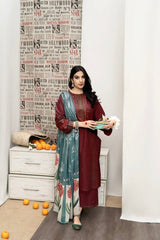 Urge Fabric Lawn Airjet 3 Piece Shirt, Trousers & Dupatta EC813