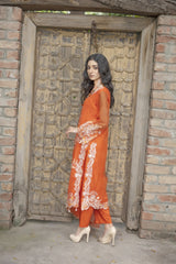 Organza 3 Piece Shirt, Trousers And Dupatta EC423