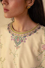 ZARA SHAH JAHAN 3PC DHANAK EMBROIDERED SHIRT WITH DHANAK EMBROIDERED DUAPTTA AND TROUSER M512