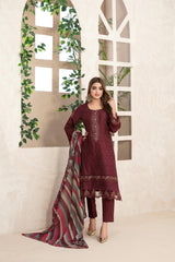 Lawn Chikankari Airjet 3 Piece Shirt, Trousers & Dupatta EC405