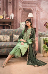 DHANAK EMBROIDERED SHIRT WITH DHANAK EMBROIDERED SHAWL AND TROUSER M514