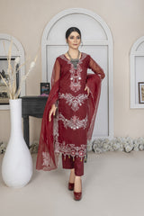 Organza 3 Piece Shirt, Trousers And Dupatta EC424