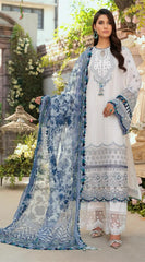 Fabric Lawn Chikankari Airjet 3 Piece Shirt, Trousers & Dupatta EC496