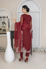 Organza 3 Piece Shirt, Trousers And Dupatta EC424