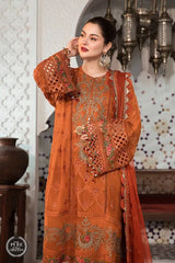 MARIA B 3PC LAWN EMBROIDERED WITH CHIFFON EMBROIDERED DUPATTA - LC4