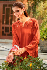 3PC LINEN EMBROIDERED SHIRT WITH PRINTED DUPATTA AND TROUSER