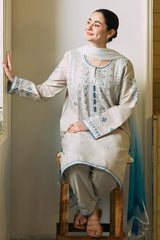 Lawn Airjet 3 Piece Shirt, Trousers And Dupatta EC199