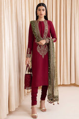 Raw silk heavy Embroidered  - Party Wear
