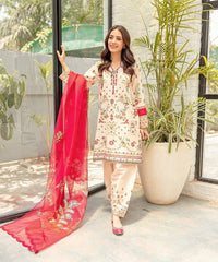 Jacquard Lawn 3 Piece Shirt, Trousers & Dupatta EC31