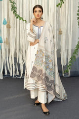 URGE 3PC LAWN EMBROIDERED SHIRT WITH COTTON SILK PRINT DUPATTA AND TROUSER LC11