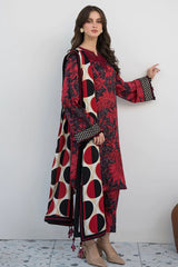 LAWN PRINTED SHIRT WITH PRINTED DUPATTA AND TROUSER EC108