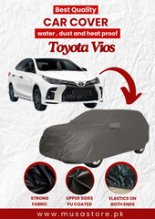 Toyota Vios Car Top Cover Waterproof & Dustproof Silver Spray Coated with Free Bag