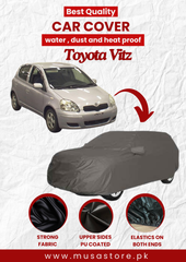 Toyota Vitz 2004-2022 Car Top Cover Waterproof & Dust-proof Silver Spray Coated with Free Bag